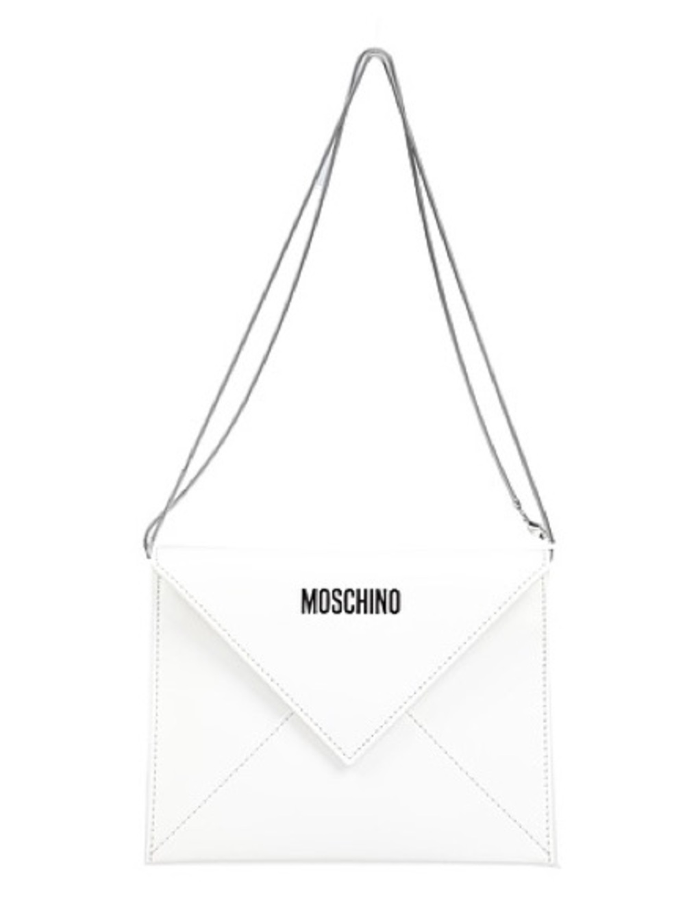 Multi‑way Moschino White Logo Chain Envelope Love Crossbody / Clutch Bag